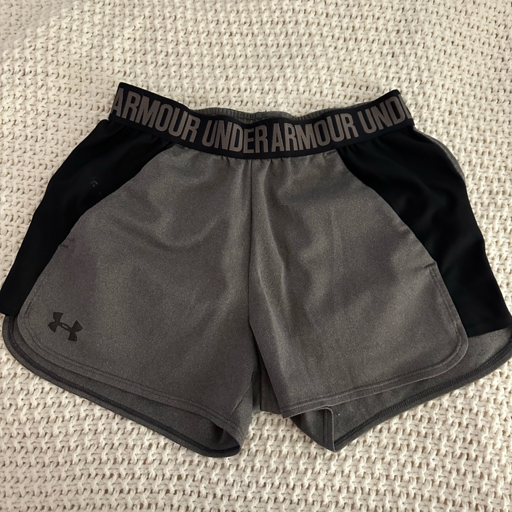 Under Armour Gray and Black Athletic Shorts
